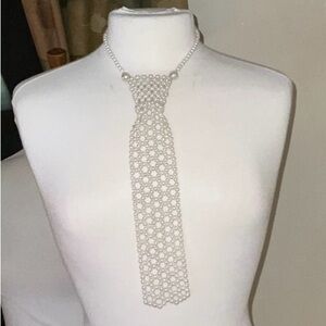 Faux Pearl Tie Adjustable Vintage Made in Hong Kong